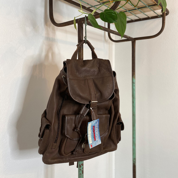marlboro leather backpack